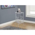 Daphnes Dinnette 30 in. Accent Table Silver Metal with Tempered Glass DA2618121